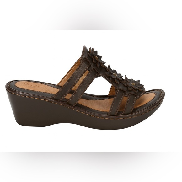 Born Women’s Size 10 Brown Floral Slip-On Wedge Sandals – Brand New Slides - Picture 3 of 5